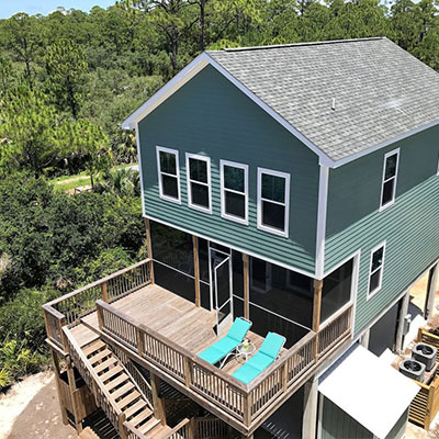 exterior of beach cottage