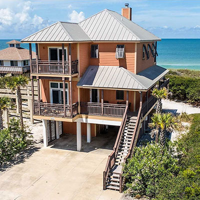 exterior of beach cottage